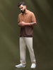 Peached Cotton Straight Fit Trouser | Beige