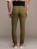 Olive Green Solid Slim Fit Chinos Trousers