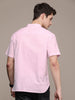 Solid Twill Pink Mandarin Collar Shirt