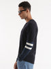 Navy Flat Knit Henley T-Shirt