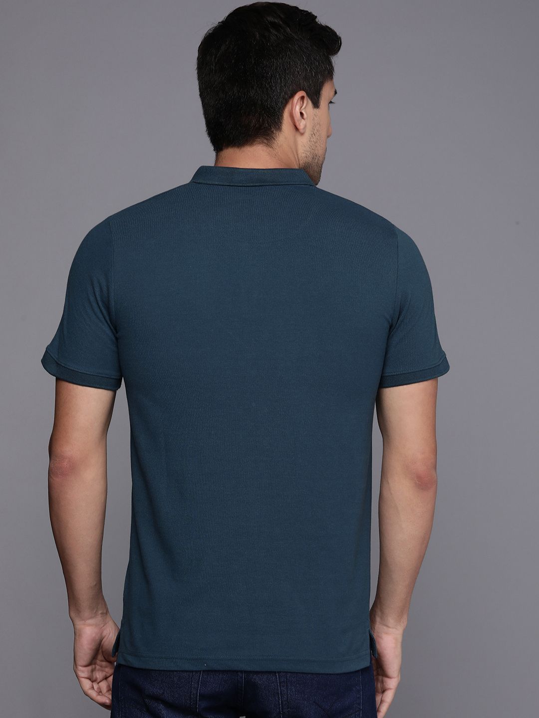 Basic Teal Polo Collar T-Shirt