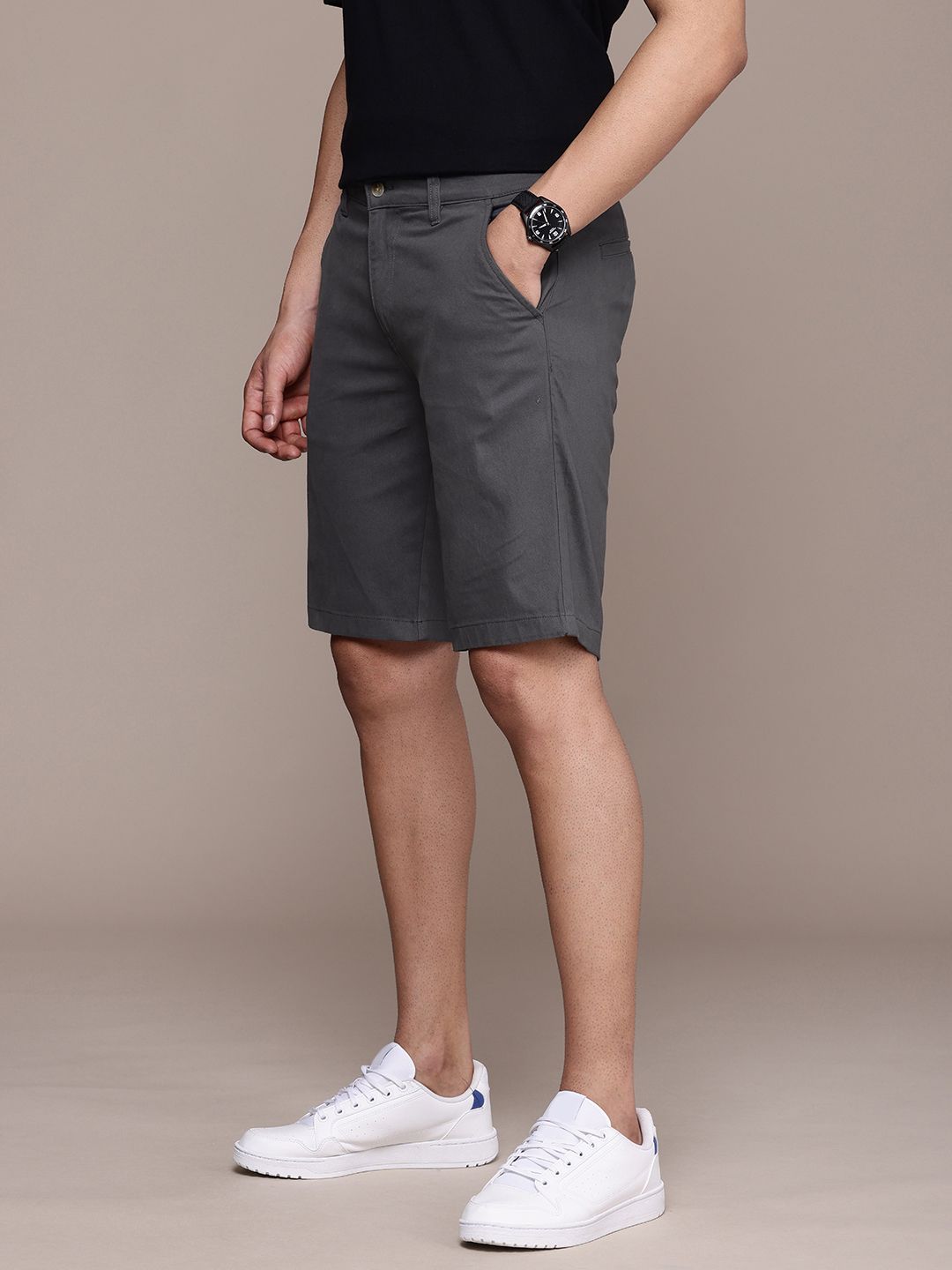 Basic Mid Blue Slim Fit Chino Shorts