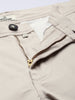 Solid Beige Tapered Fit Trousers