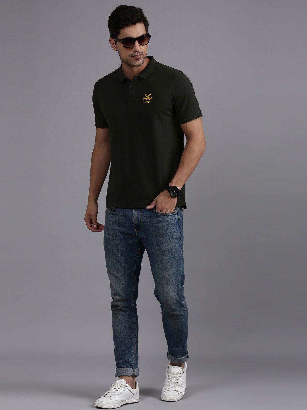 Classic Olive Solid Polo T-Shirt