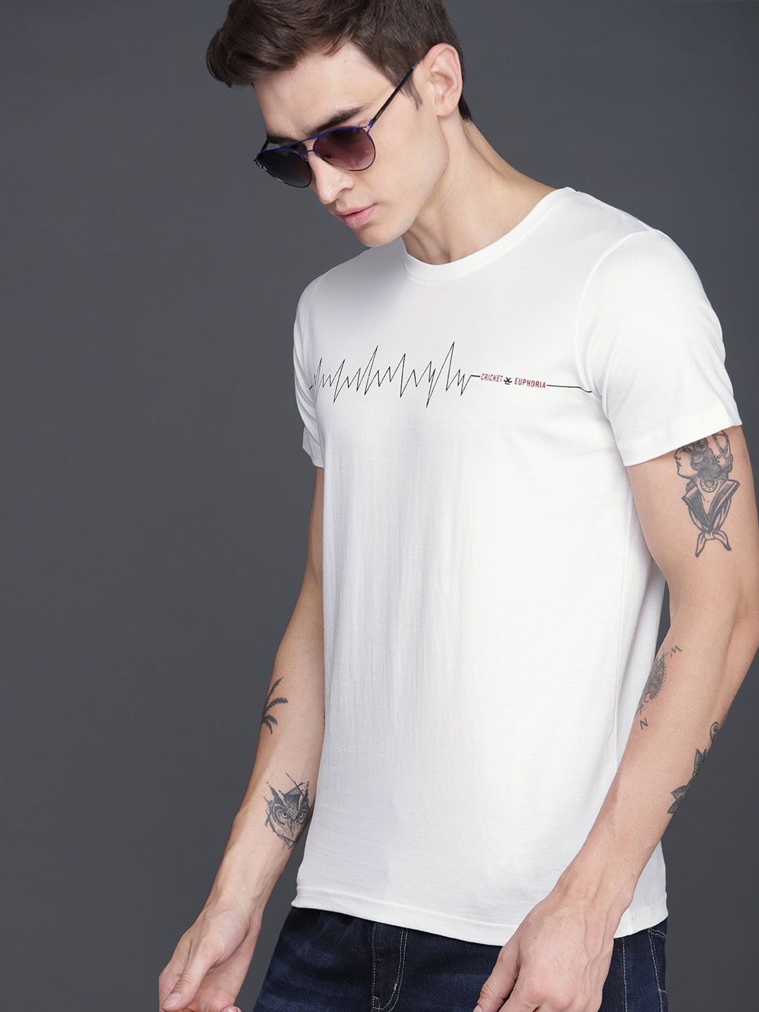 White Slate Round Neck T-Shirt