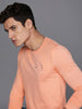 Peach Applique Slim Fit T-Shirt