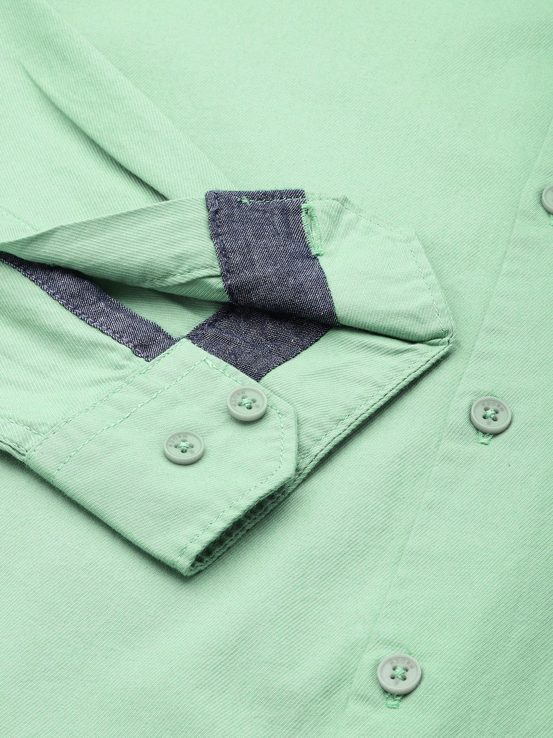 Light Green Placket Slim Fit Shirt