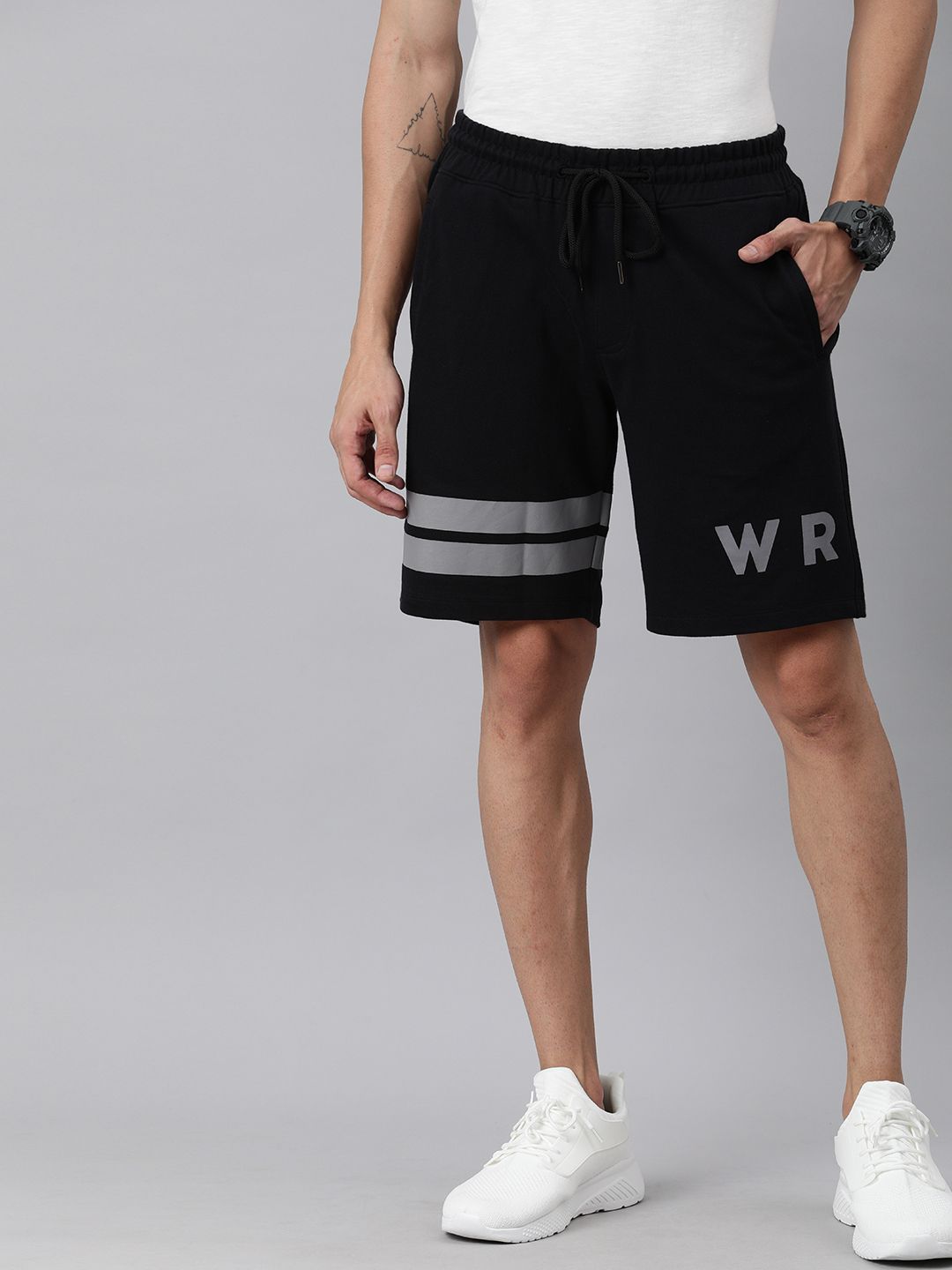 Wrogn Printed Above Knee Shorts