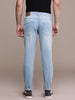 Mildly Distressed Light Fade Mid-Rise Jeans