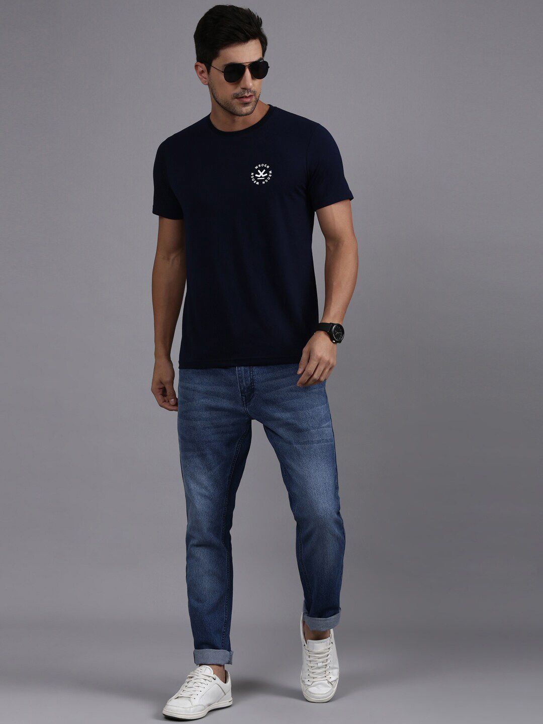 Basic Navy Crew Neck T-Shirt