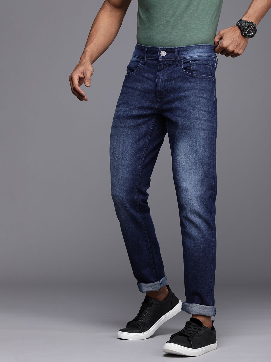 Heavy Fade Stretchable Blue Jeans