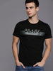 Black on Black Typographic Print T-Shirt