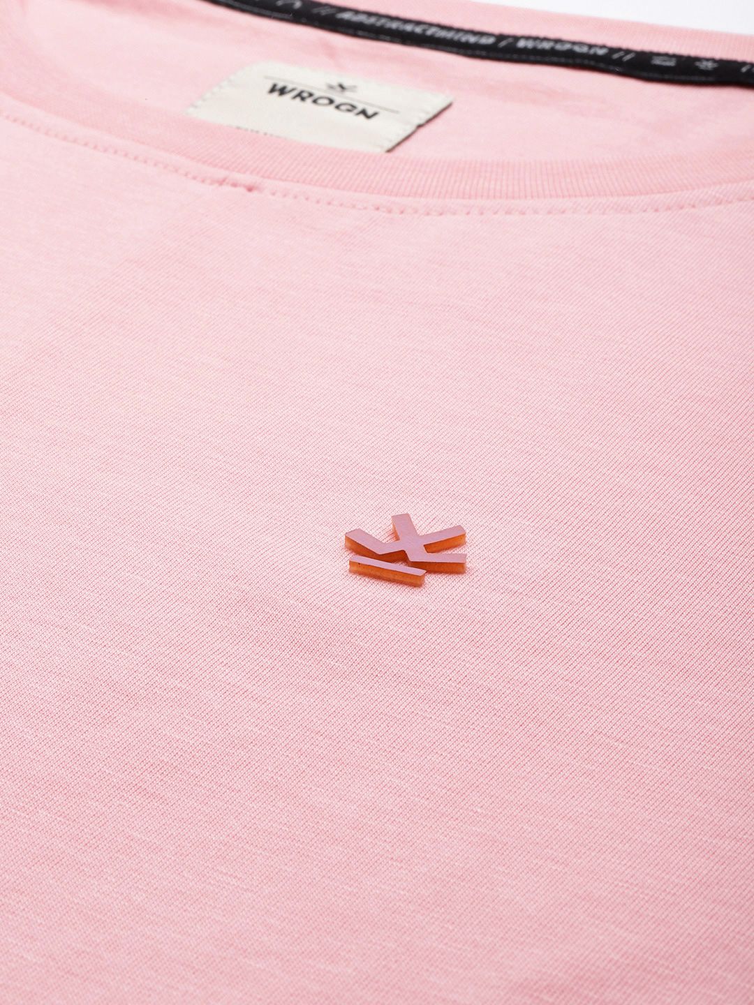 Solid Pink Round Neck T-Shirt