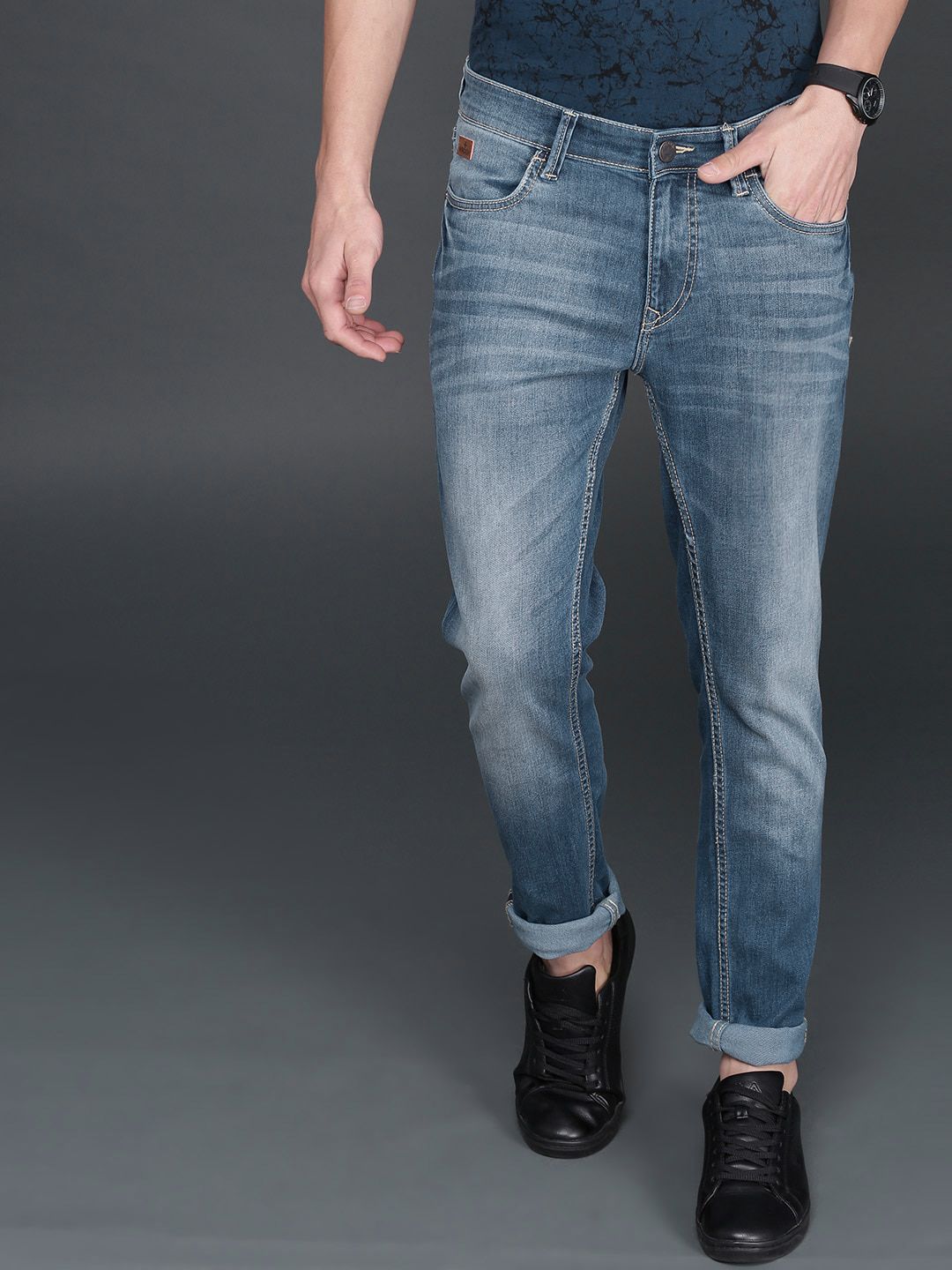 Blue Clean Look Stretchable Jeans