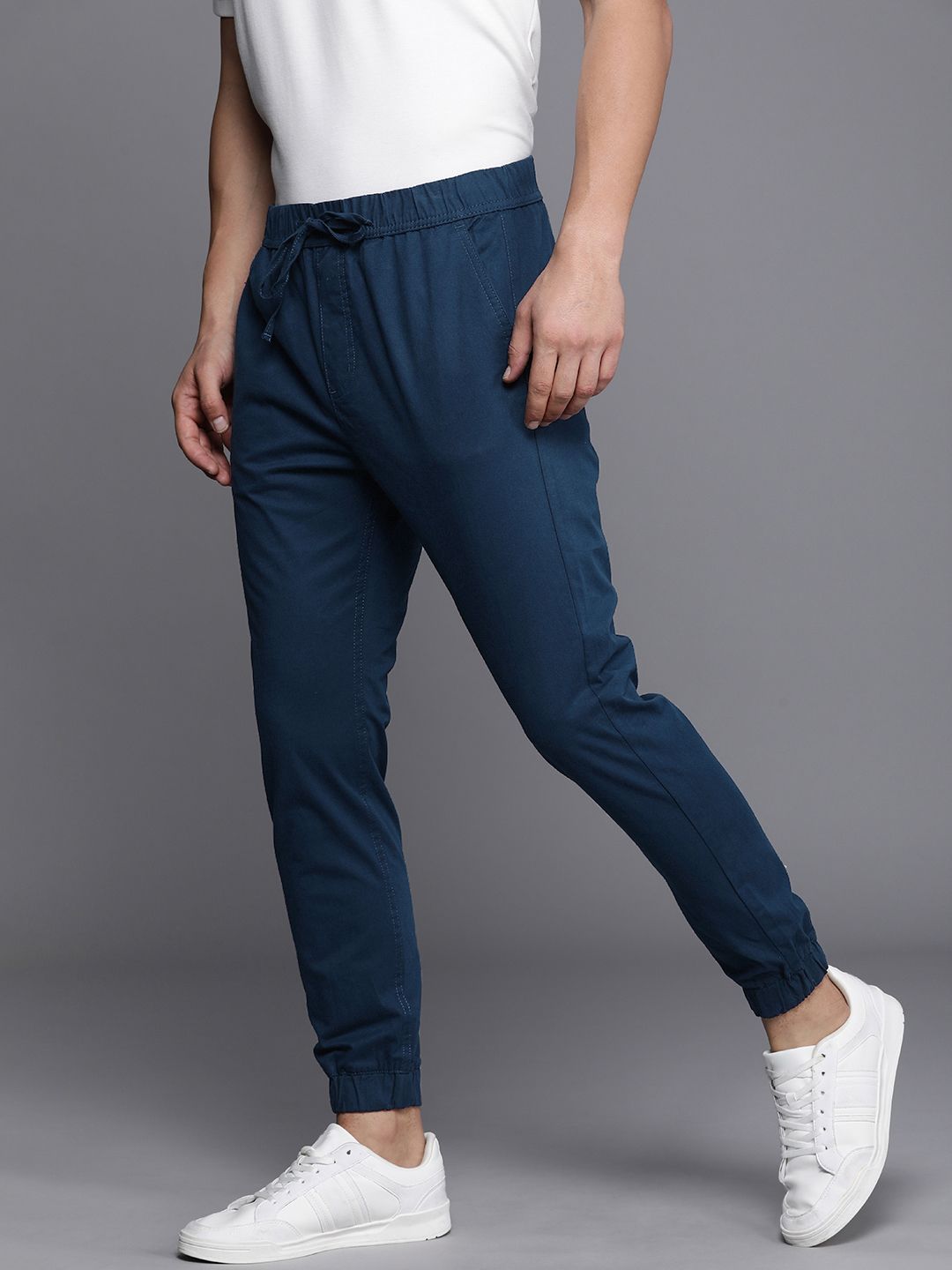 Bold Navy Blue Woven Jogger