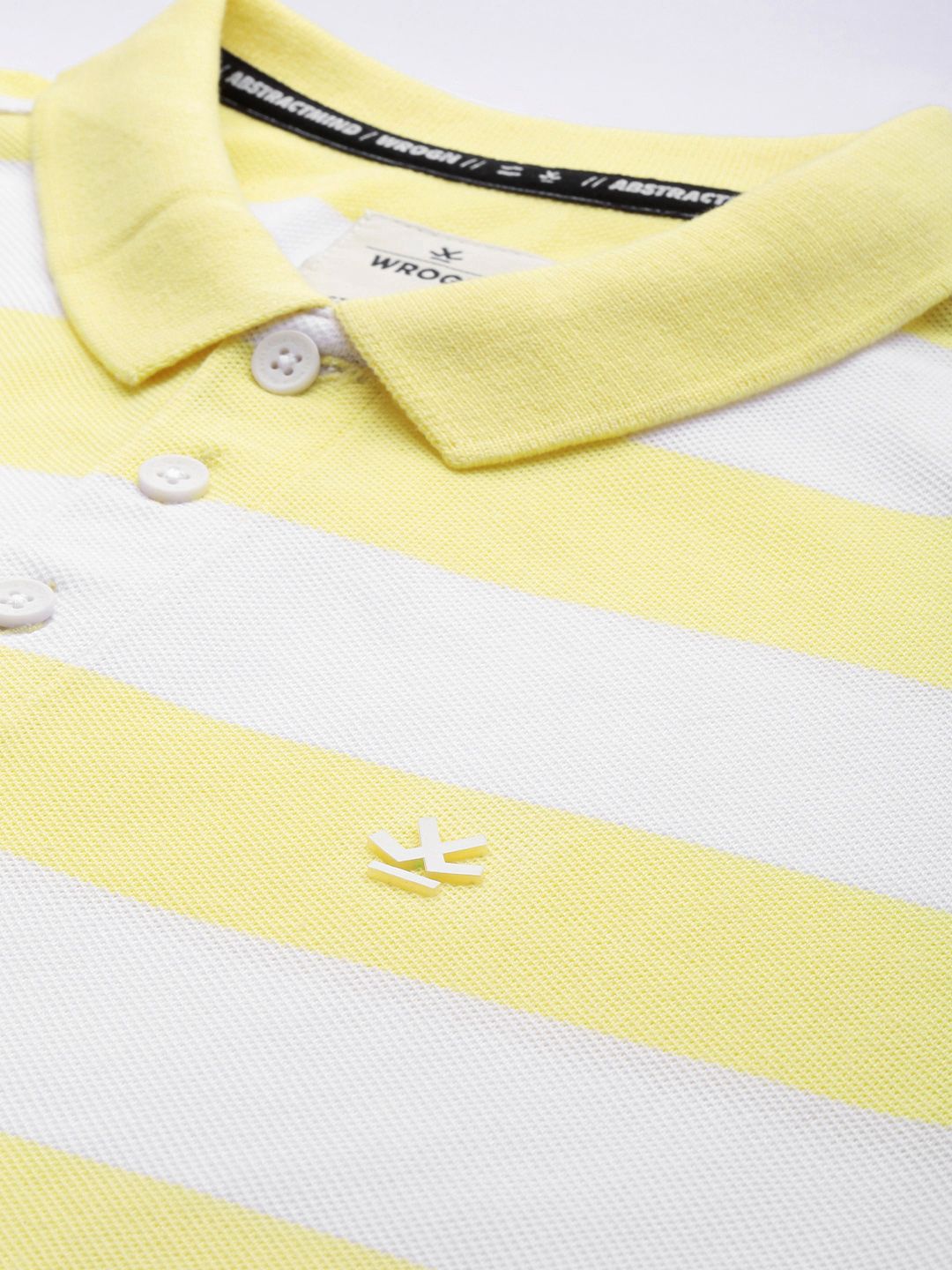 Striped Yellow Colourblocked Polo T-Shirt