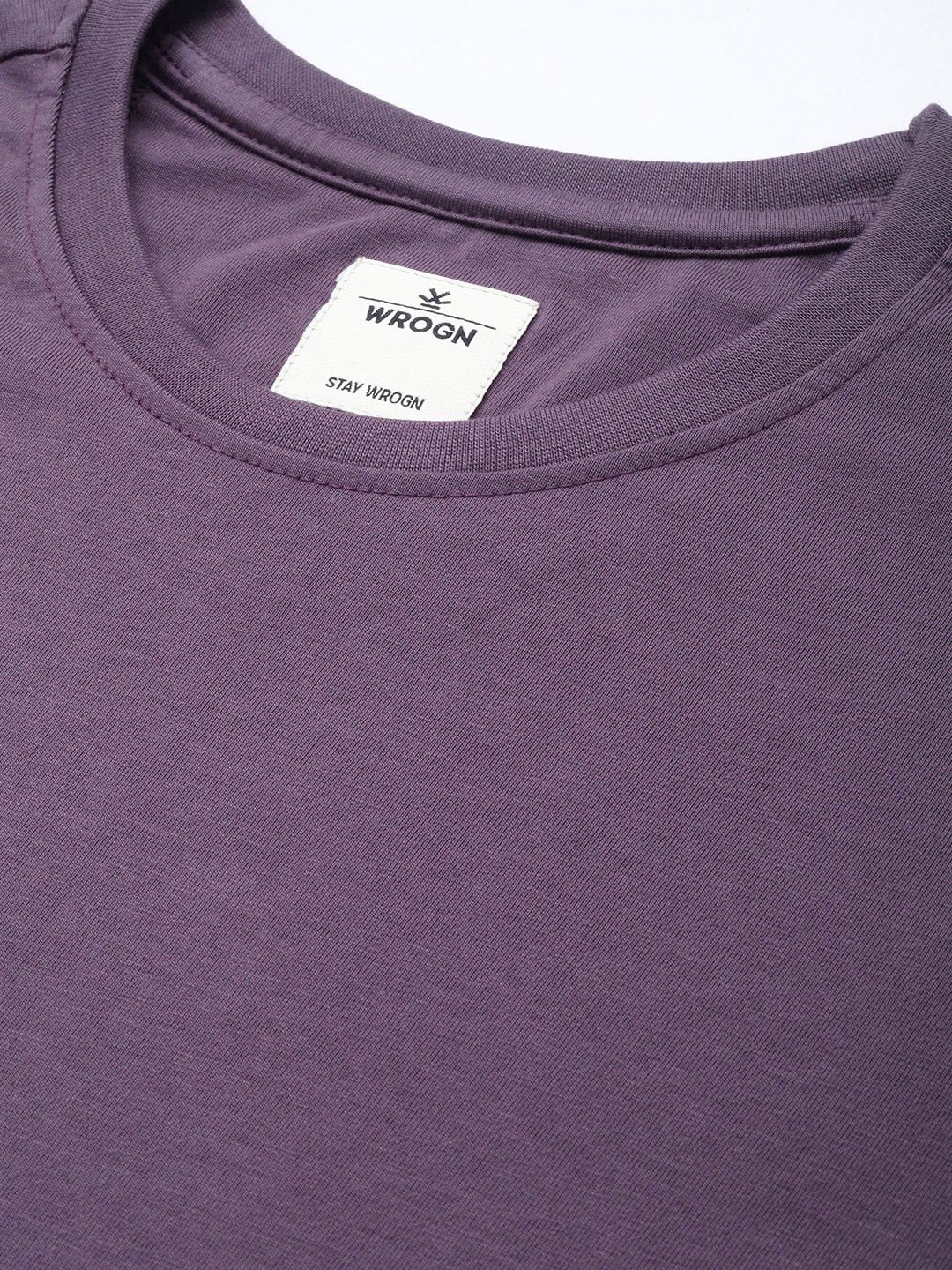 Solid Purple Drop-Shoulder Oversized T-Shirt