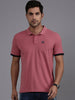 Pink Contrast Detail Polo T-Shirt