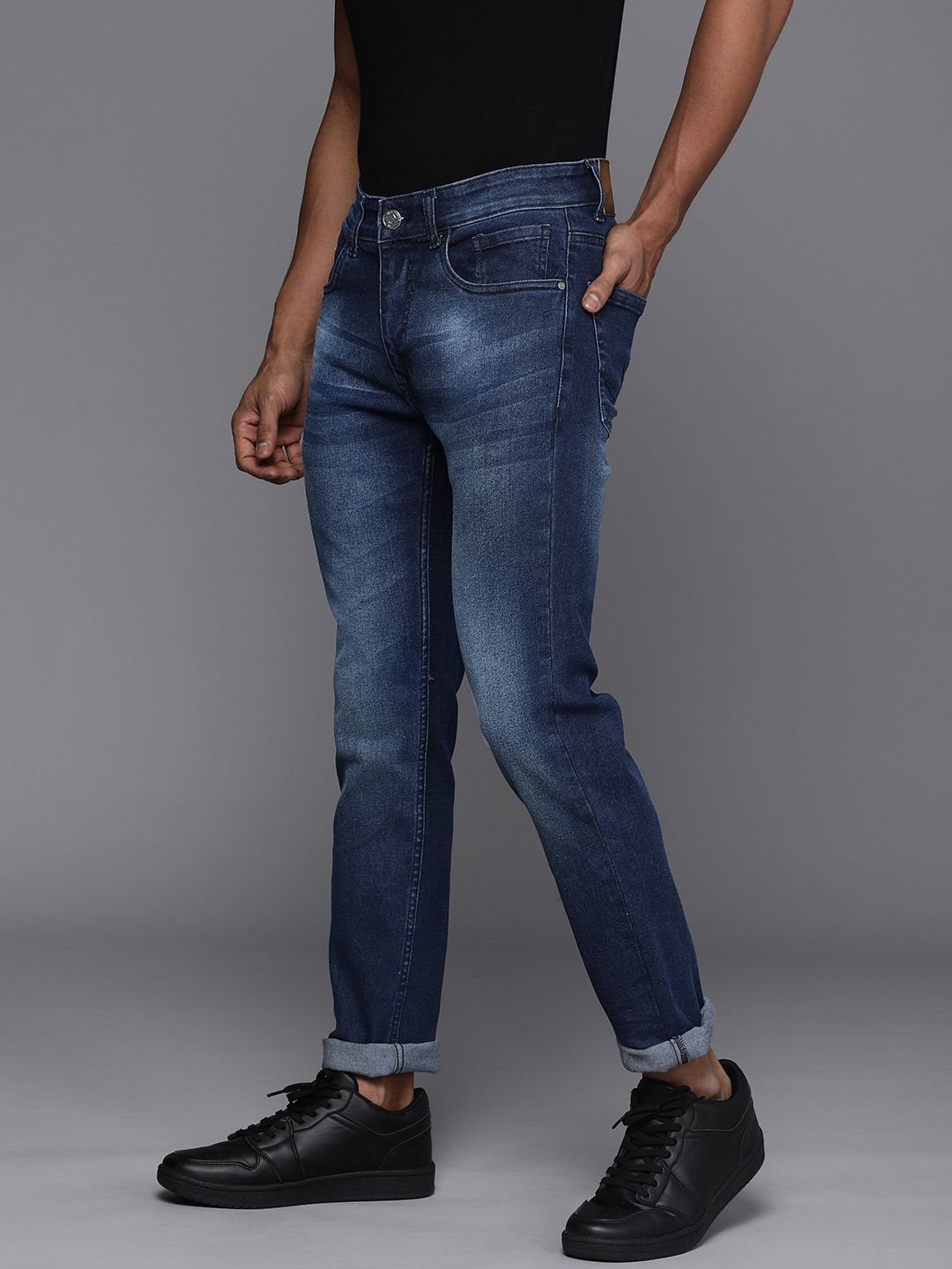 Heavy Fade Blue Textured Jeans