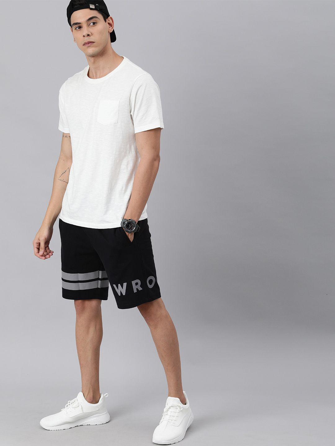 Wrogn Printed Above Knee Shorts