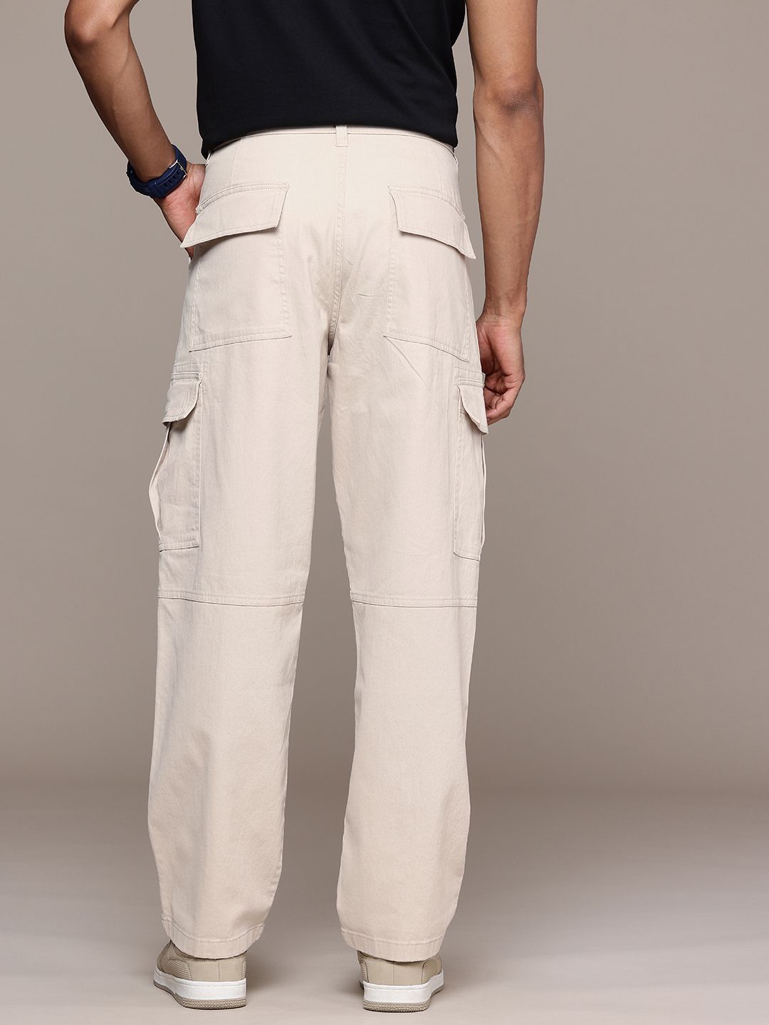 Elite Cream Oversized Cargo Trouser