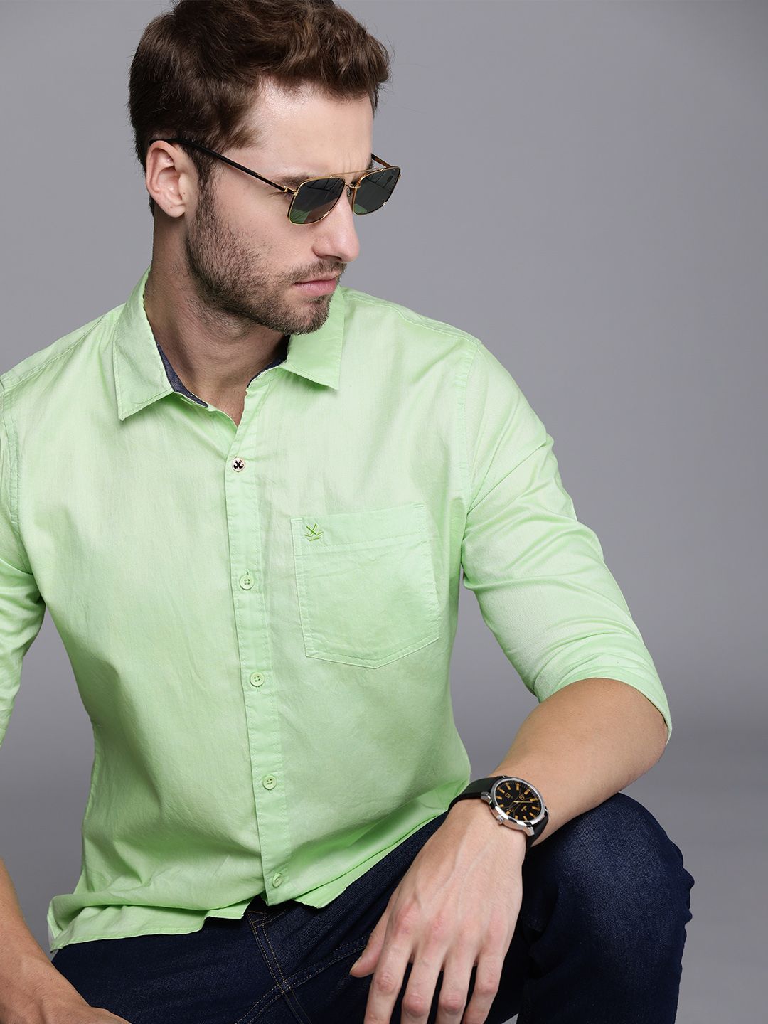 Lime Pop Oxford Shirt