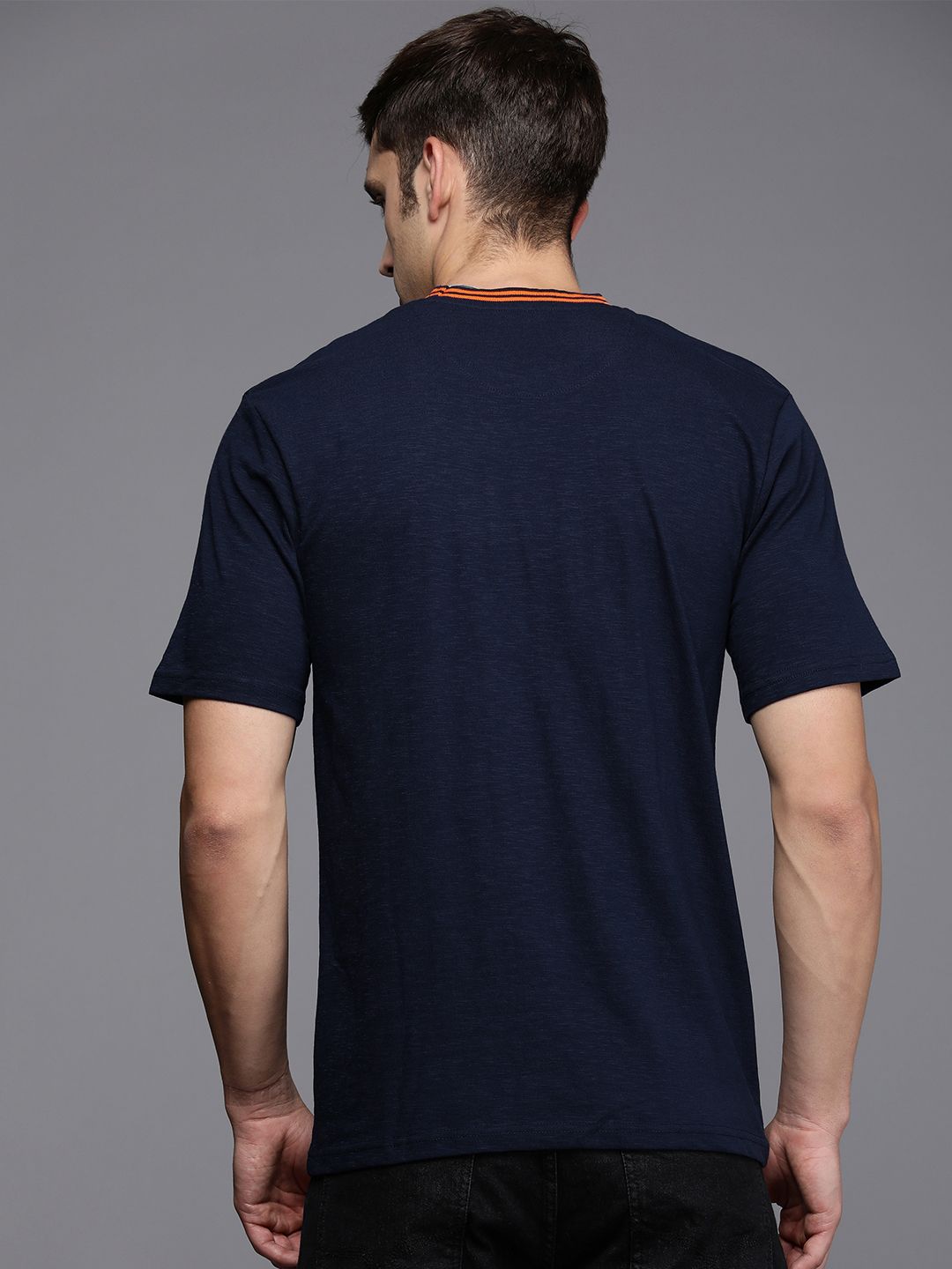 Textured Navy Classy T-Shirt