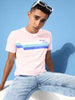 Wrogn Origin Printed Pink Casual T-Shirt