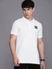 White Printed Polo Collar T-Shirt