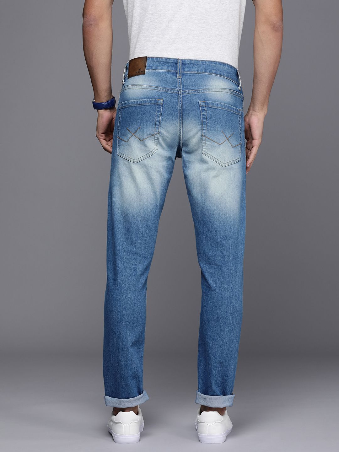 Mid-Rise Blue Faded Jeans