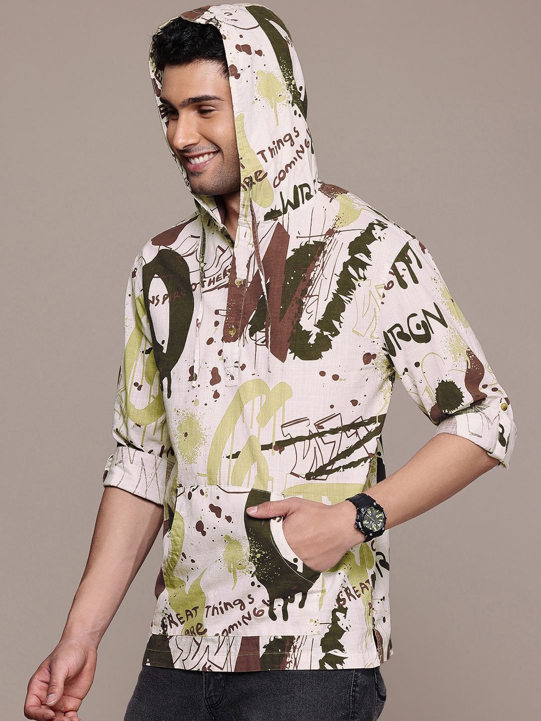 Paint Splatter Hooded Shirt