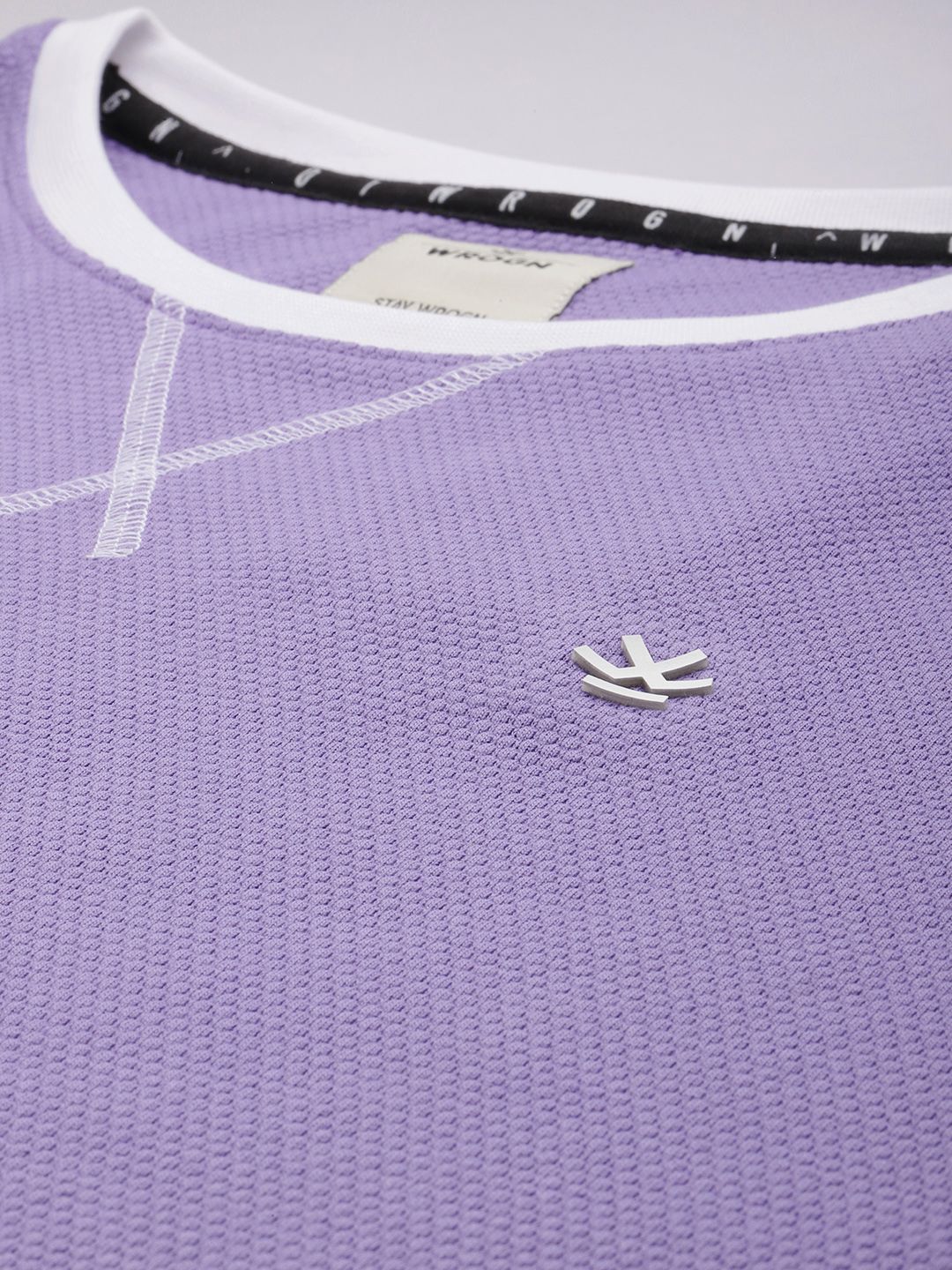 Lavender and White Striped Edges T-Shirt