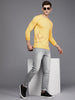 Basic Yellow Round Neck Printed T-Shirt