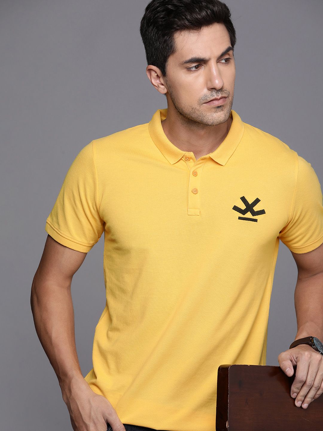 Bold Yellow Polo Collar T-Shirt