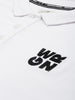 White Printed Polo Collar T-Shirt