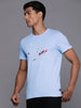 Blue Round Neck Graphic T-Shirt