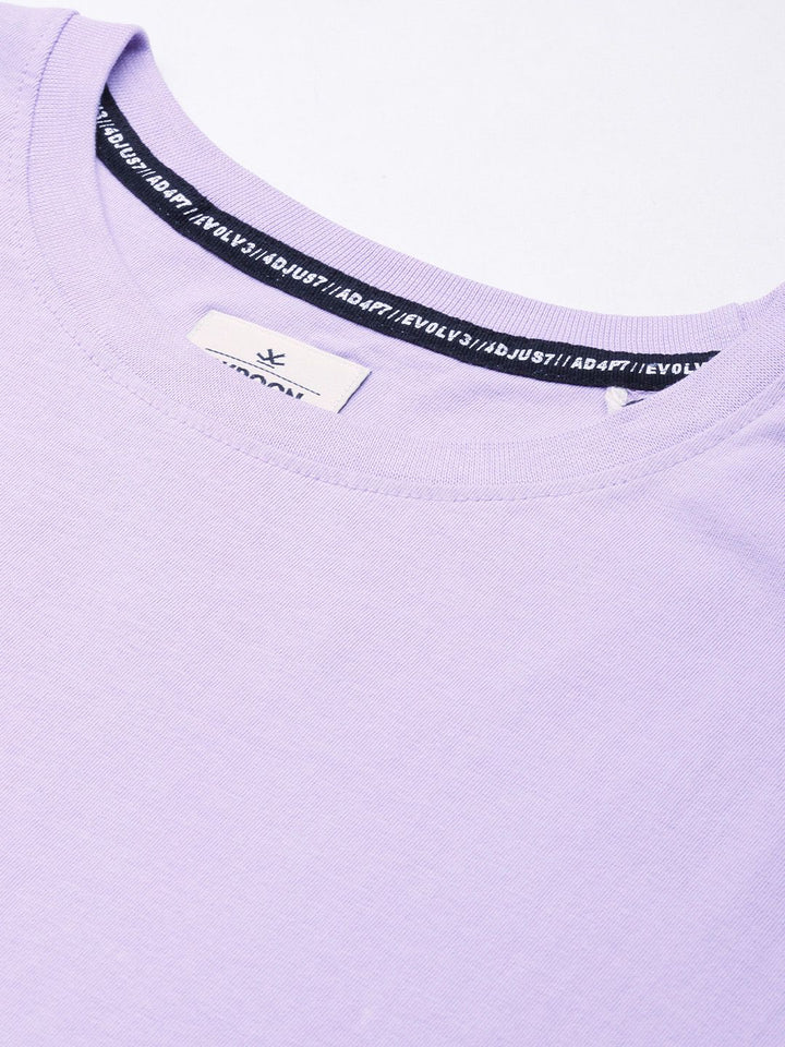 Logo Placement Printed T-Shirt | Lavender