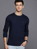 Striking Navy Blue Round Neck T-Shirt