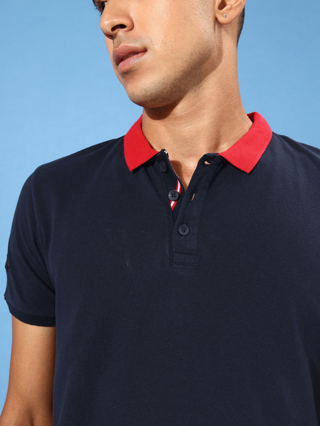 Solid Red Collar Polo T-Shirt