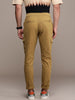 Khaki Solid Mid-Rise Cargo Trousers