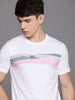 White Geometric Print Slim Fit T-Shirt