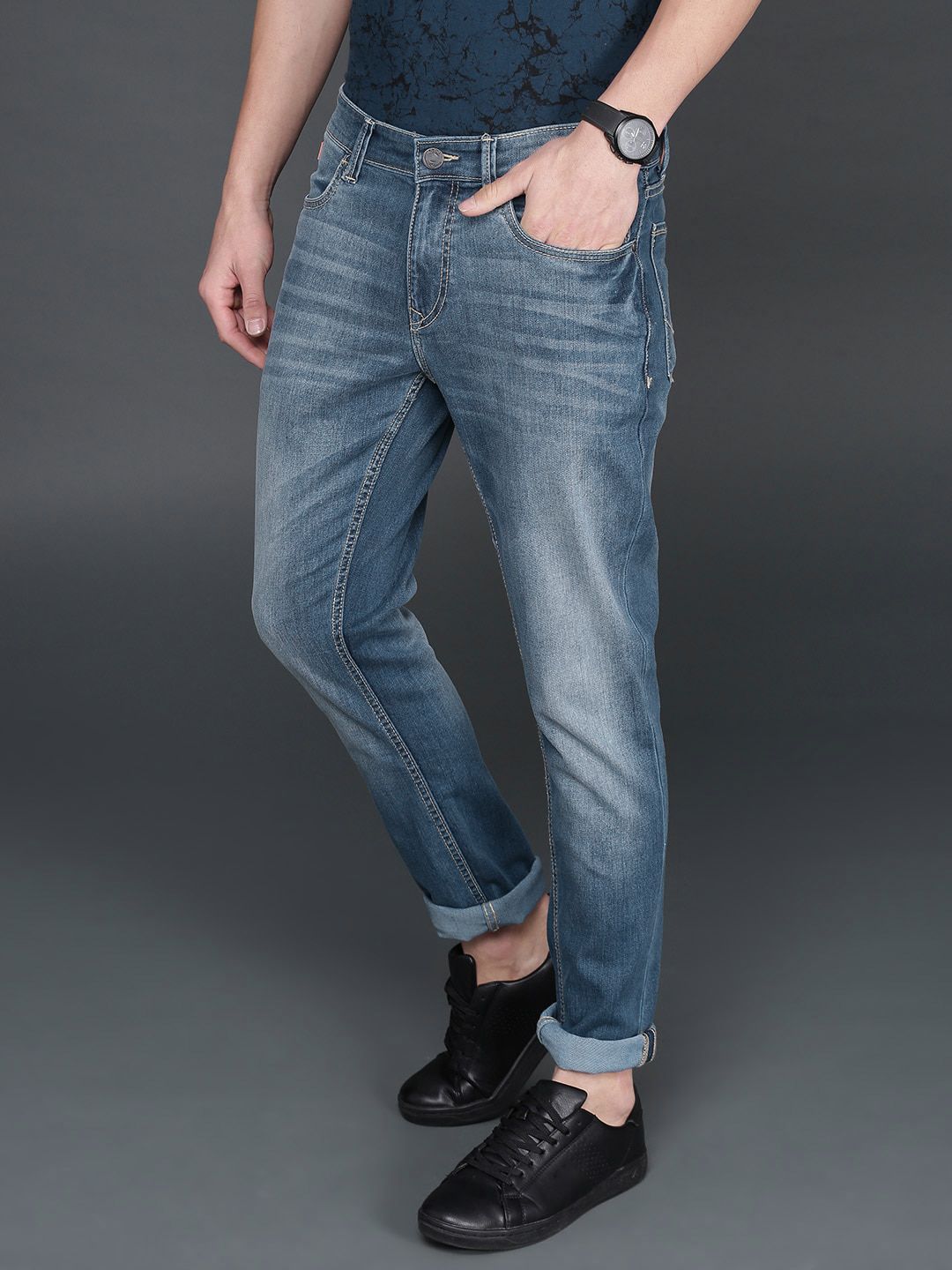 Blue Clean Look Stretchable Jeans