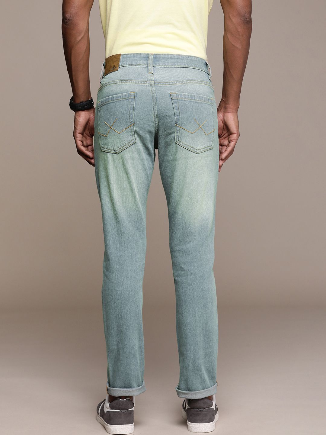 Mildly Distressed Heavy Fade Denim Jeans