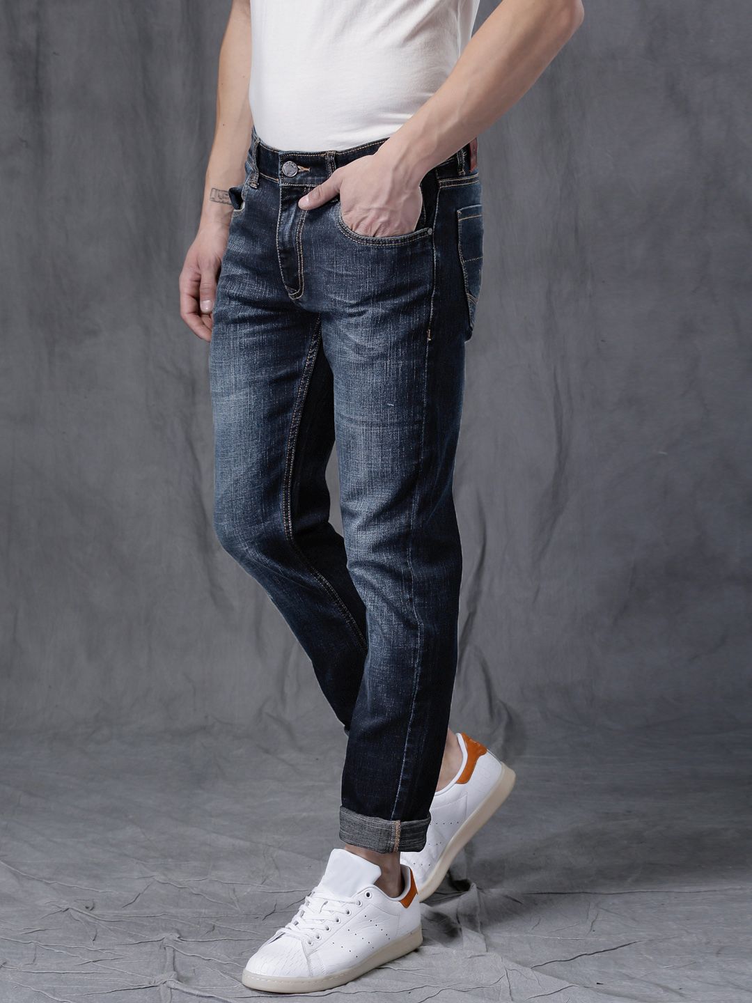 Slim Fit Stretchable Blue Jeans