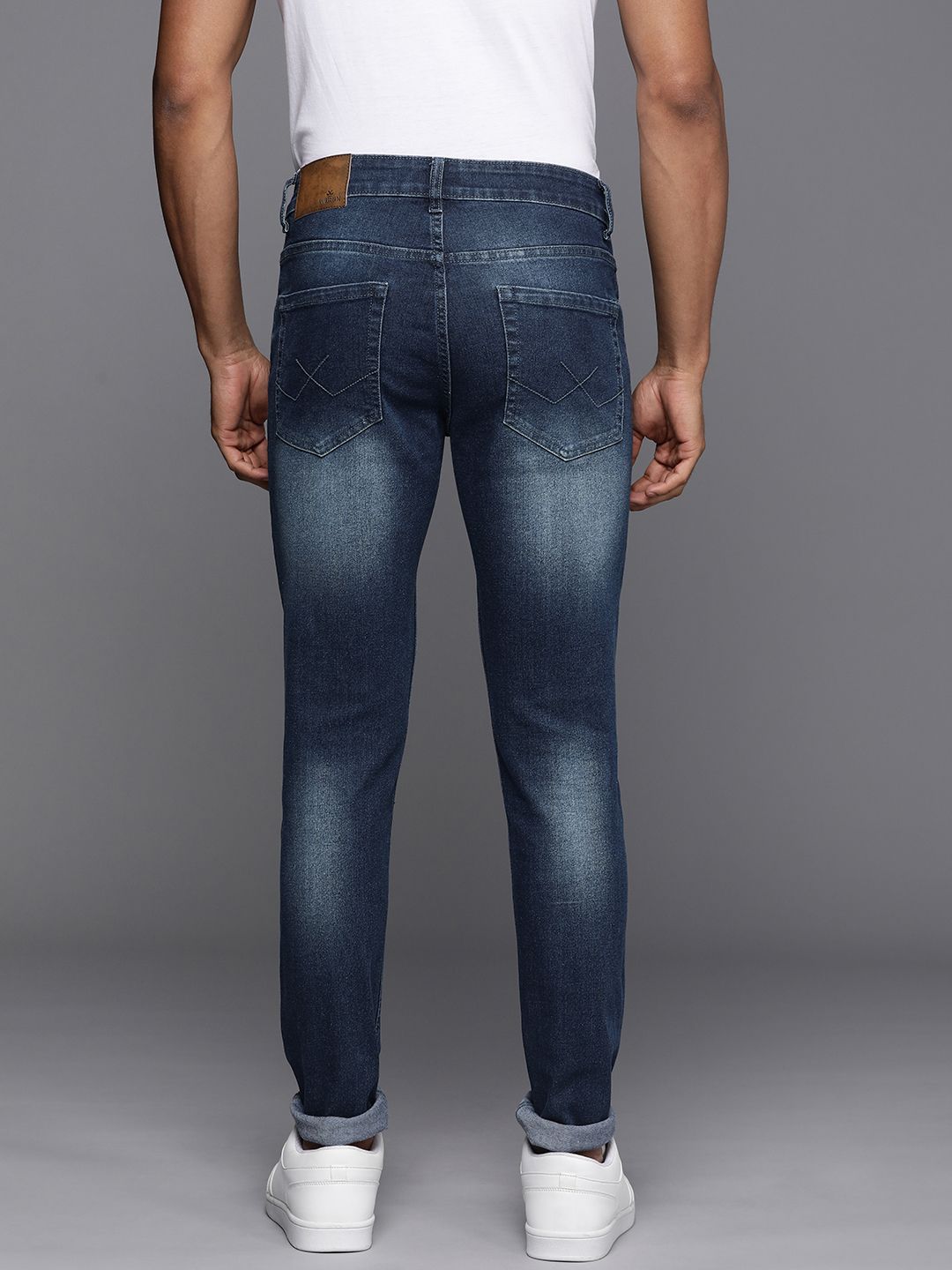 Skinny Fit Blue Textured Jeans