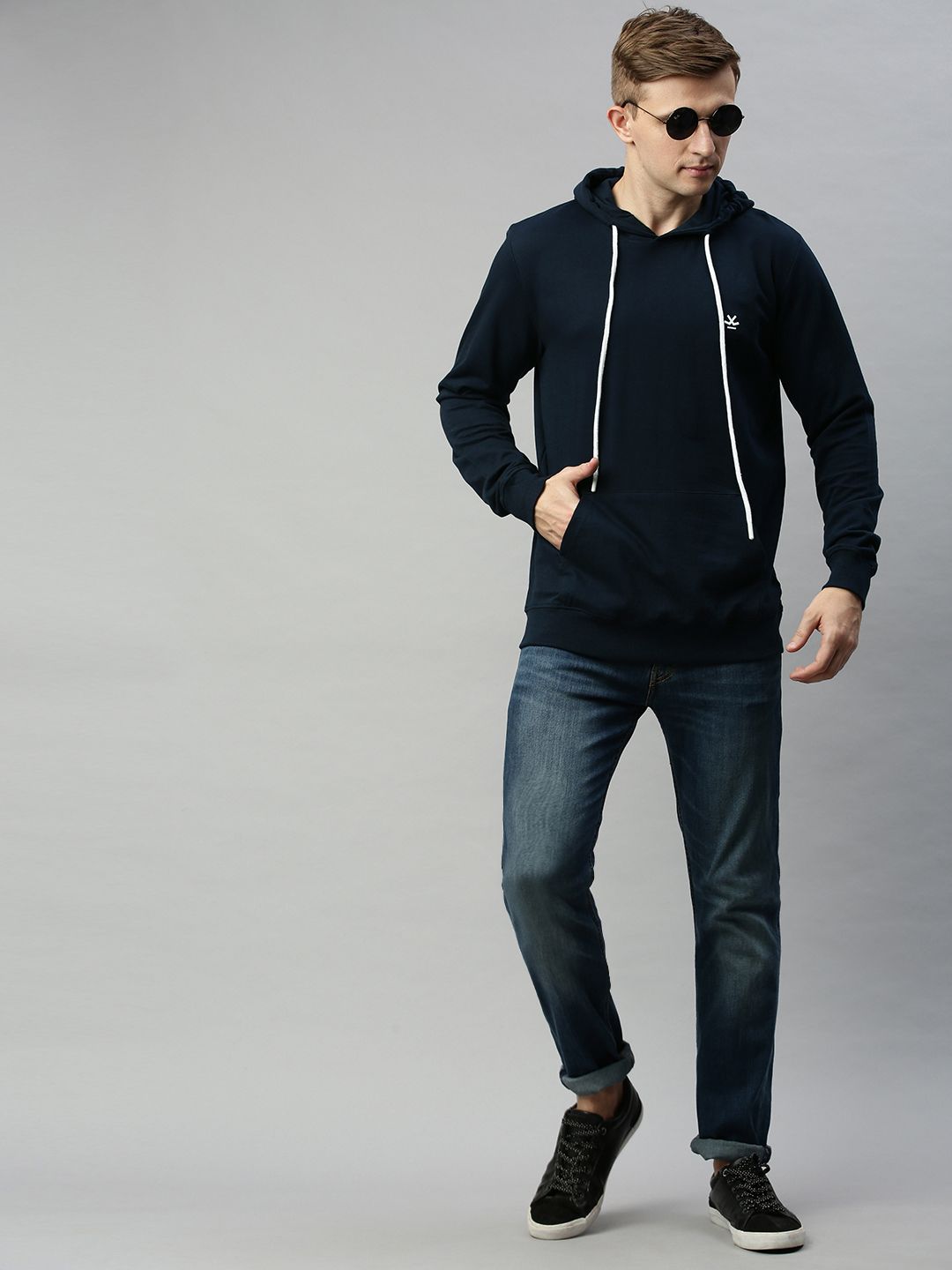 Solid Navy Pop Urban Hoodie