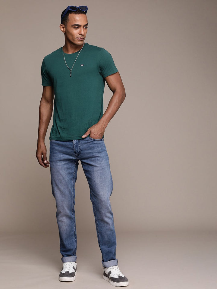 Striking Slim Fit Mid-Rise Light Fade  Jeans