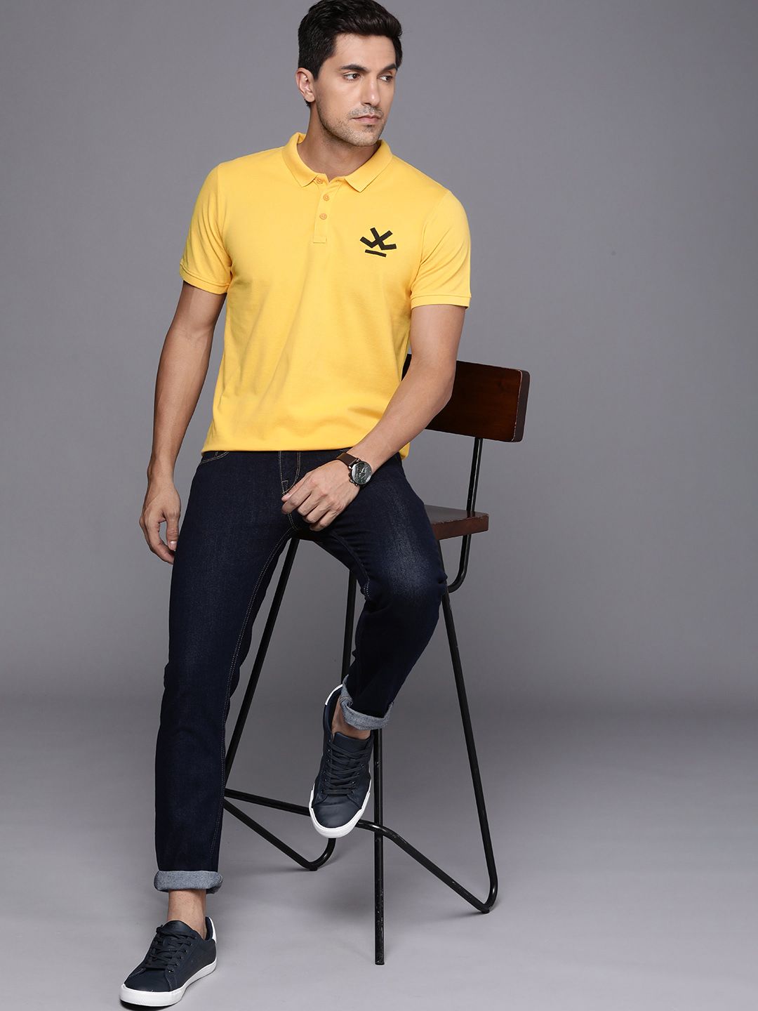 Bold Yellow Polo Collar T-Shirt