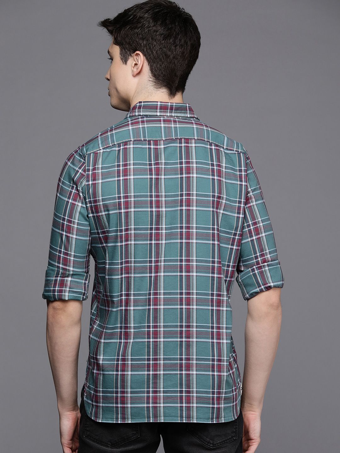 Red on Green Checked Shirt