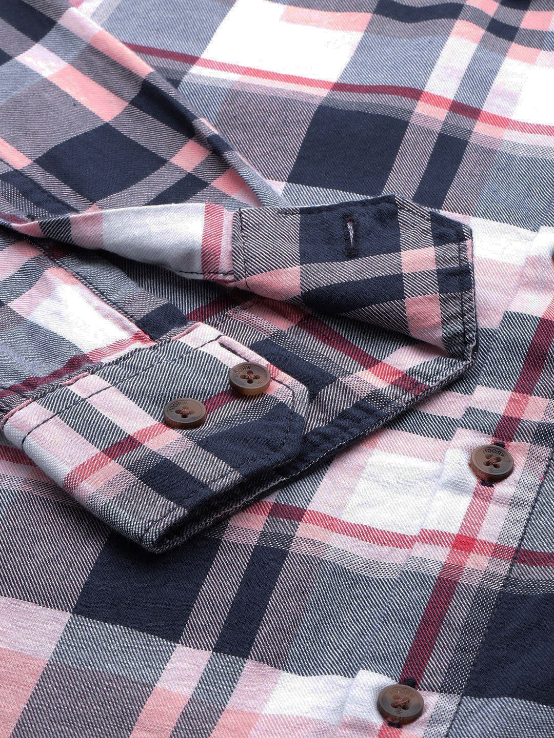 Blue Pink Checked Shirt